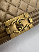 Chanel large maxi metallic bronze quilted boy flap bag