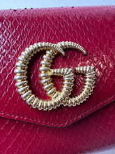 Gucci GG Marmont red Python clutch