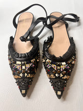 Christian Dior flat ankle strap beaded sandals size 42/ 12