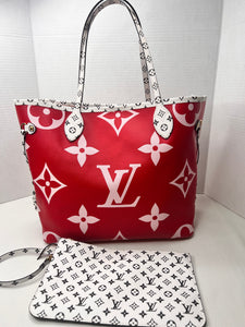 Louis Vuitton limited edition Rogue Neverfull MM tote shoulder bag with pouch
