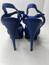 Saint Laurent Ysl Tribute Platform Sandal blue leather sandal heels size 36/ 6