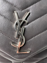 Saint Laurent Ysl Loulou Large Chain Shoulder Bag in quilted leather grey fog