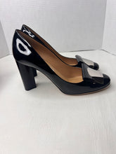 Salvatore Ferragamo Black Patent Leather Pumps Block Heels Size 40/ 10