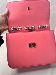 Christian Louboutin Sweet Charity Pink Calf Leather Spiked Crossbody Shoulder Bag