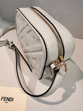 Fendi white Cream Embossed Crossbody leather Bag - NEW