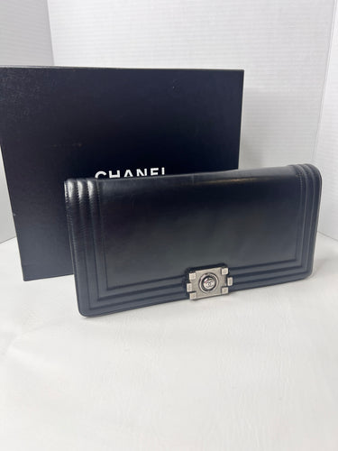 Chanel Original Clasp Boy Black Lambskin Clutch