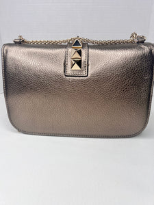 Valentino Garavani Rockstud Glam Lock Shoulder Crossbody Bag metallic bronze