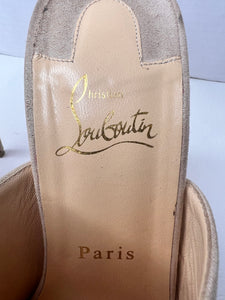 Christian Louboutin Shimmer rose nude mule sandal heels size 41 / 11