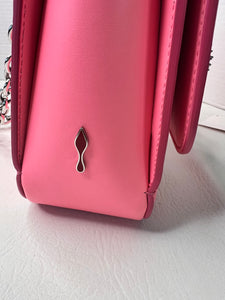 Christian Louboutin Sweet Charity Pink Calf Leather Spiked Crossbody Shoulder Bag