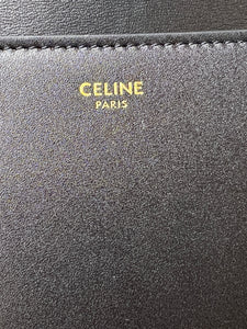Celine Medium Chaine Maillon Triomphe Black Leather Shoulder Bag