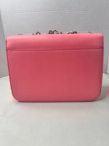 Christian Louboutin Sweet Charity Pink Calf Leather Spiked Crossbody Shoulder Bag