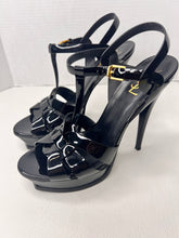 Saint Laurent Ysl Tribute 105mm Black Patent Leather Sandal Platform Heels Size 41 / 11