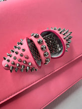 Christian Louboutin Sweet Charity Pink Calf Leather Spiked Crossbody Shoulder Bag