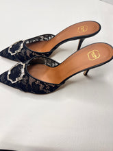 Malone Souliers Missy Jewleled Lace Sandal Mules Size 42 /12