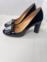 Salvatore Ferragamo Black Patent Leather Pumps Block Heels Size 40/ 10