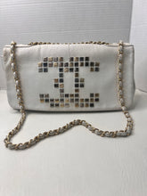 CHANEL Mosaic Large Jumbo large White CC Calfskin Leather Flap shoulder Bag