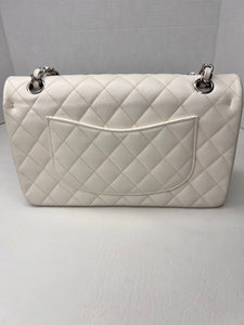 Chanel medium classic double flap White caviar / shw hardware shoulder bag