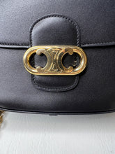 Celine Medium Chaine Maillon Triomphe Black Leather Shoulder Bag