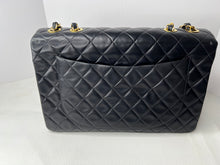 Chanel Black Quilted Leather Vintage Maxi Flap Bag with 24kt Gold plated