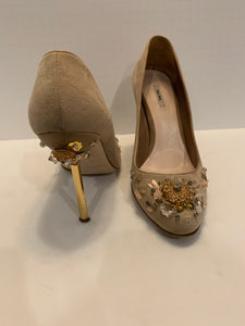Miu Miu embellished suede pumps heels 38/8- RARE