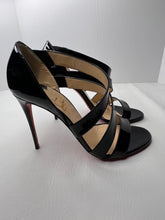 Christian Louboutin World Copine 100 black patent leather strappy heels size 39