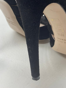 Miu Miu black velvet strappy heels size 37.5 / 7.5