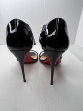 Christian Louboutin World Copine 100 black patent leather strappy heels size 39