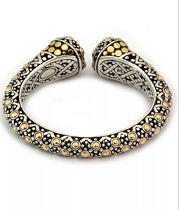 John Hardy Jaisalmer Dot Collection Kick Sterling Silver 18kt Bracelet Cuff