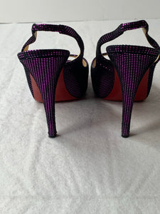 Christian Louboutin No Prive Metallic purple slingback heels Size 39 / 9