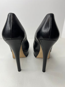 Fendi Decolette Nappa Nero Black Leather Platform heels  39.5 / 9.5