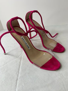 Manolo Blahnik Estro PVC Ankle Strap Sandal size 8.5