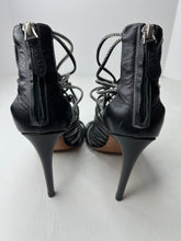 Alaia Peau Elegance Black/White Caged Sandals Heels  Size 38/ 8