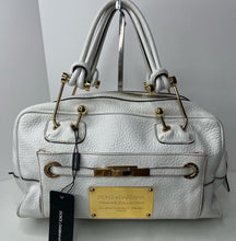 Dolce & Gabbana white leather bowling bag satchel handbag