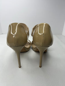 Jimmy Choo nude beige patent strappy heels sandals size 39