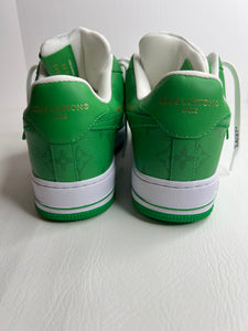 Louis Vuitton Nike Air Force 1 Virgil Abloh Green/White Sneaker Size 8.5